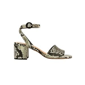Raye x Revolve Black & Gray Snakeskin Nava Strappy Open-Toe High Heel Sandals- 8